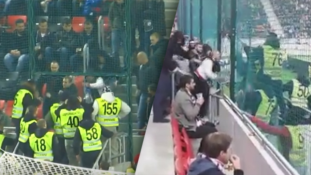 Incident zo zápasu Slovenska v Trnave: Fanúšikovia sa pobili s provokujúcimi usporiadateľmi! (VIDEO)