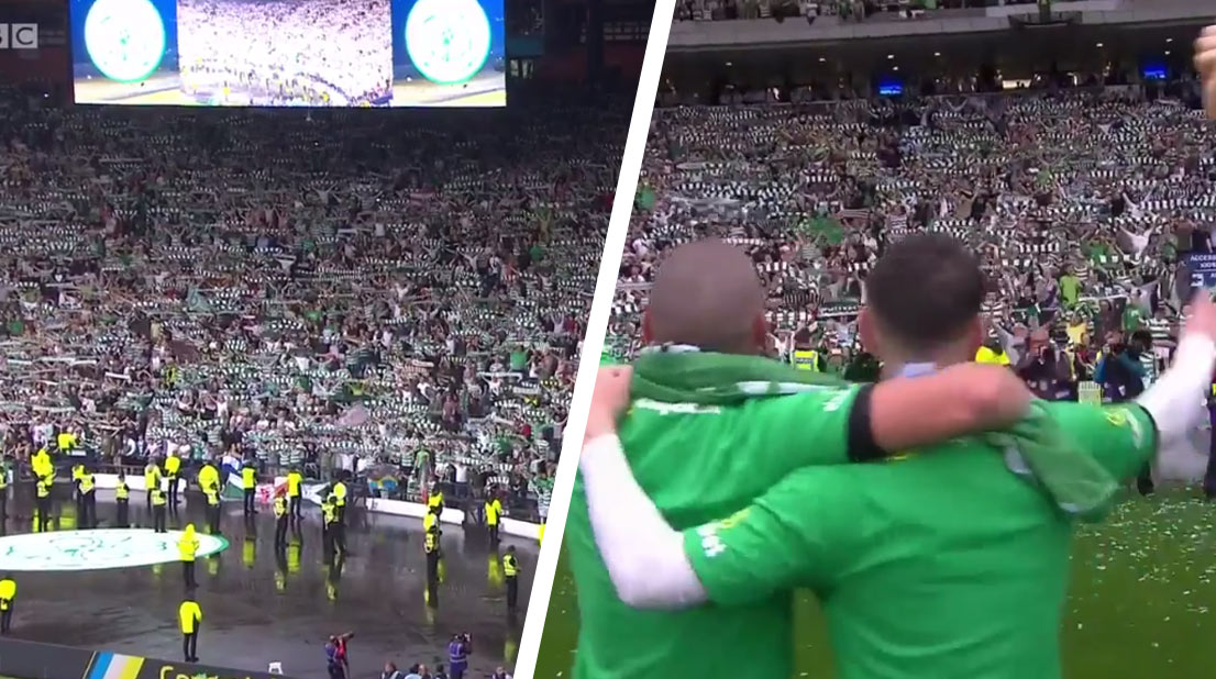 Celtic vyhral v Škótsku treble. Celý štadión s hráčmi spieval You'll never Walk Alone! (VIDEO)