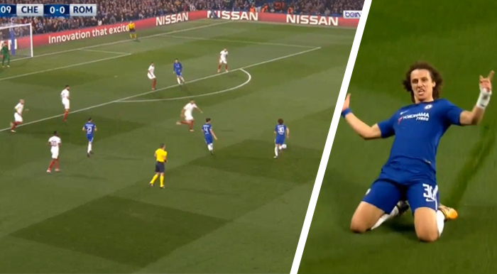 David Luiz parádnym gólom posielal do vedenia Chelsea nad AS Rím! (VIDEO)