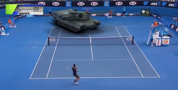 Novak Djokovič si na Australian Open zahral proti tanku