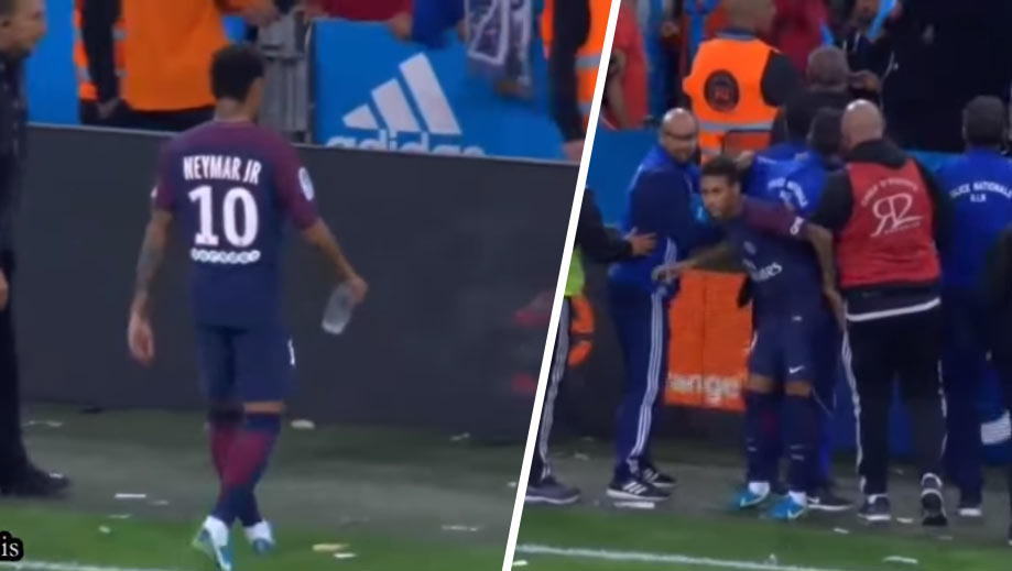 Nechutné: Fanúšikovia Marseille ohadzovali Neymara pri rohu so všetkým, čo mali po ruke! (VIDEO)