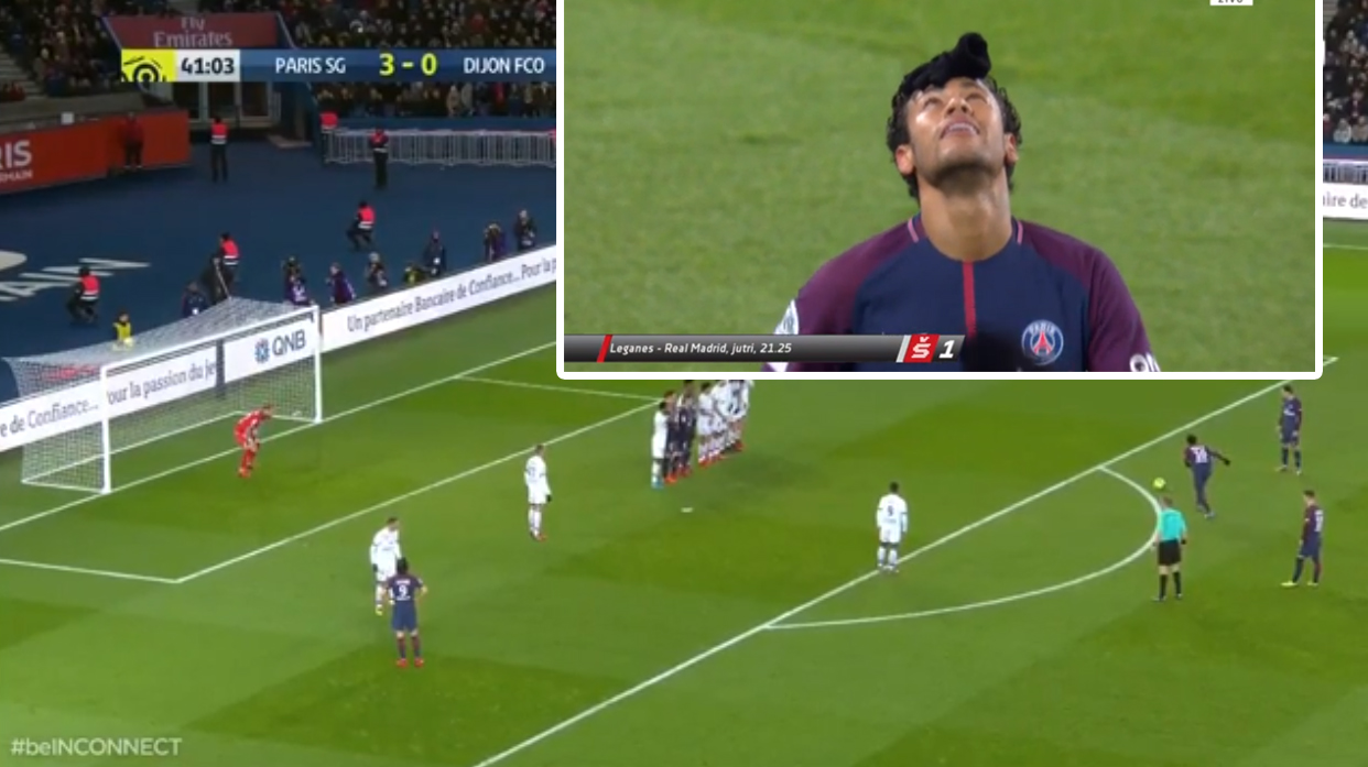 Neymarov parádny gól z priameho kopu proti Dijonu. Oslávil ho s rukavicou na hlave! (VIDEO)