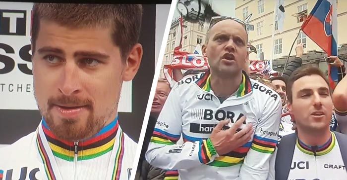 Peter Sagan si preberá 3. zlatú medailu pre Majstra Sveta za sebou. Následovala slovenská hymna! (VIDEO)