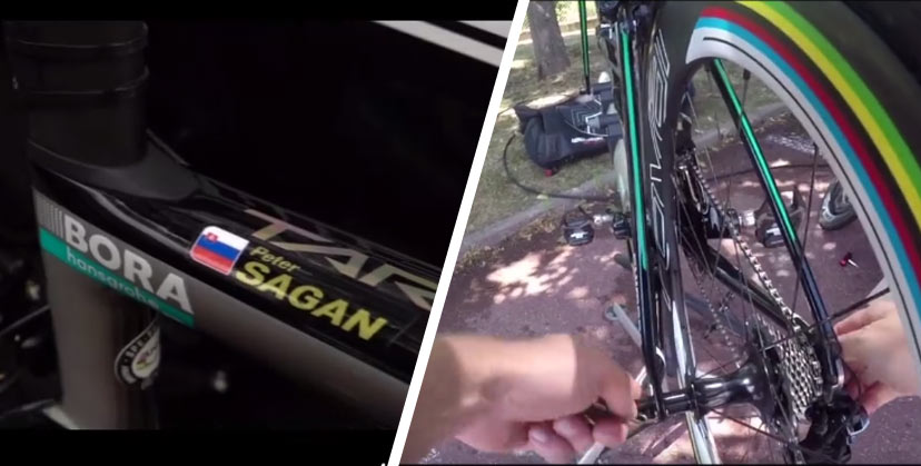 Aj keď nie je Peter Sagan na Tour de France, jeho tím BORA – hansgrohe mu každý deň pripravuje jeho bicykel! (VIDEO)