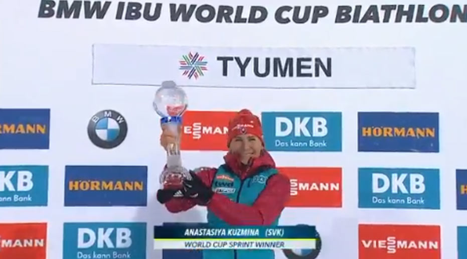 Nasťa Kuzminová víťazkou šprintu svetového pohára. Pozrite si jej radosť pri preberaní malého krištáľového glóbusu! (VIDEO)