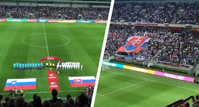 Úžasná atmosféra v Trnave: Vypredaný štadión spieva pred dôležitým duelom so Slovinskom štátnu hymnu! (VIDEO)