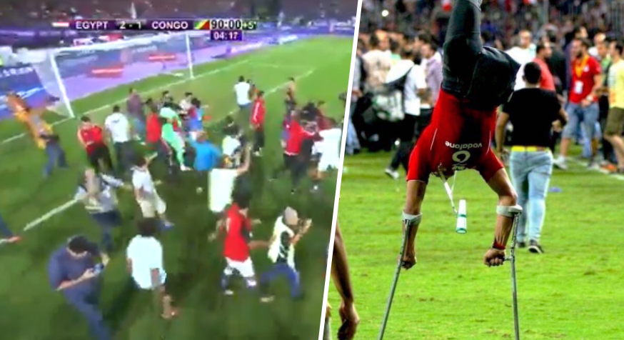 Pre toto sa oplatí robiť futbal: Egypt sa po góle z nadstaveného času dostal na MS 2018. Aj vozičkár od radosti začal skákať na jednej nohe! (VIDEO)