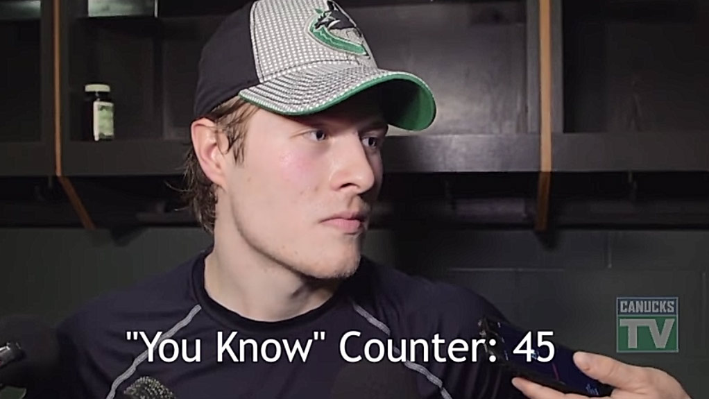 Americká verzia Tak Určitééé: Hokejista Vancouveru počas jedného rozhovoru povedal 45-krát výraz You Know! (VIDEO)