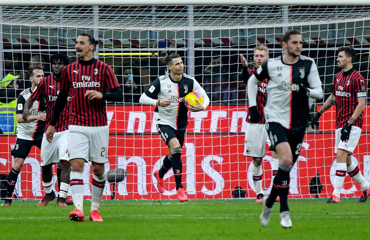 Cristiano Ronaldo v 91. minúte zariadil remízu Juventusu s AC Milánom (VIDEO)