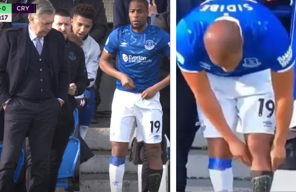 Hráč Evertonu zistil pri striedaní, že nemá štucňu. Musel pre ňu do šatne (VIDEO)