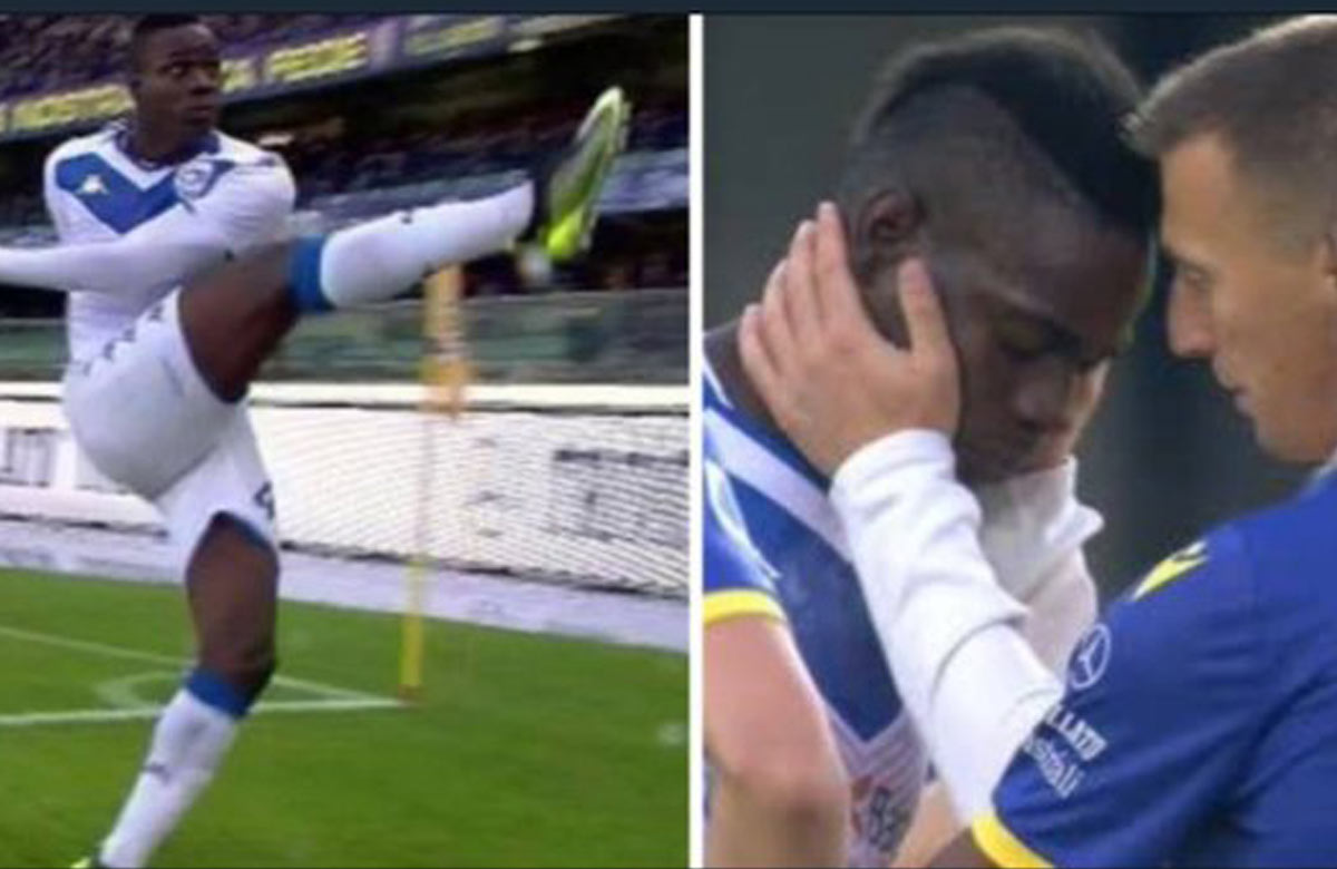 Balotelli po rasistickom útoku zišiel z ihriska. Nakoniec strelil krásny gól! (VIDEO)
