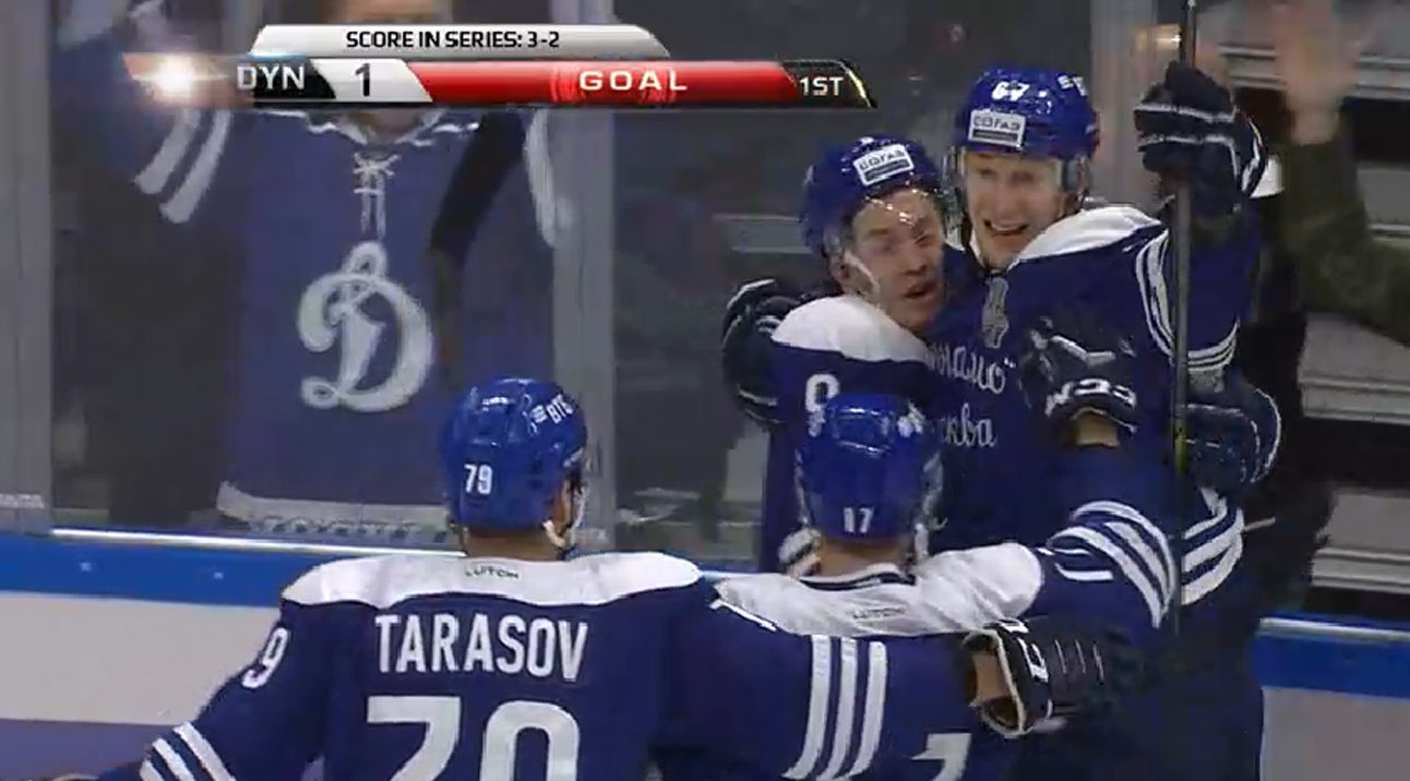 Michal Čajkovský a jeho prvý gól v Play-Off KHL. Jeho Dynamo vyradilo Jokerit! (VIDEO)