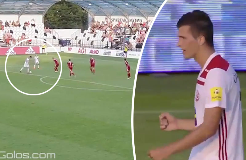 Parádny gól mladého Trenčana v Európskej Lige: 70 metrové sólo s loptou a následné  prelobovanie brankára! (VIDEO)