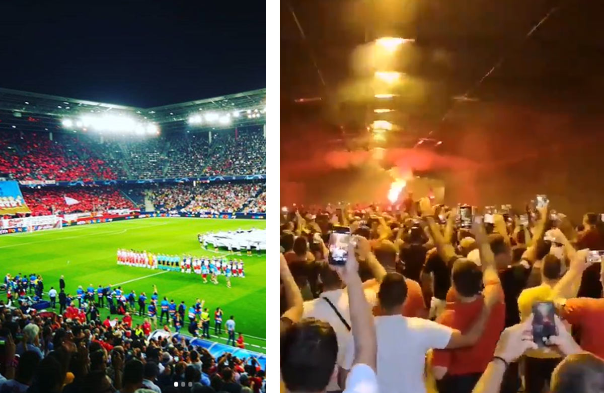 10 tisíc fanúšikov Crvenej Zvezdy dnes prišlo do Salzburgu na zápas Ligy Majstrov! (VIDEO)