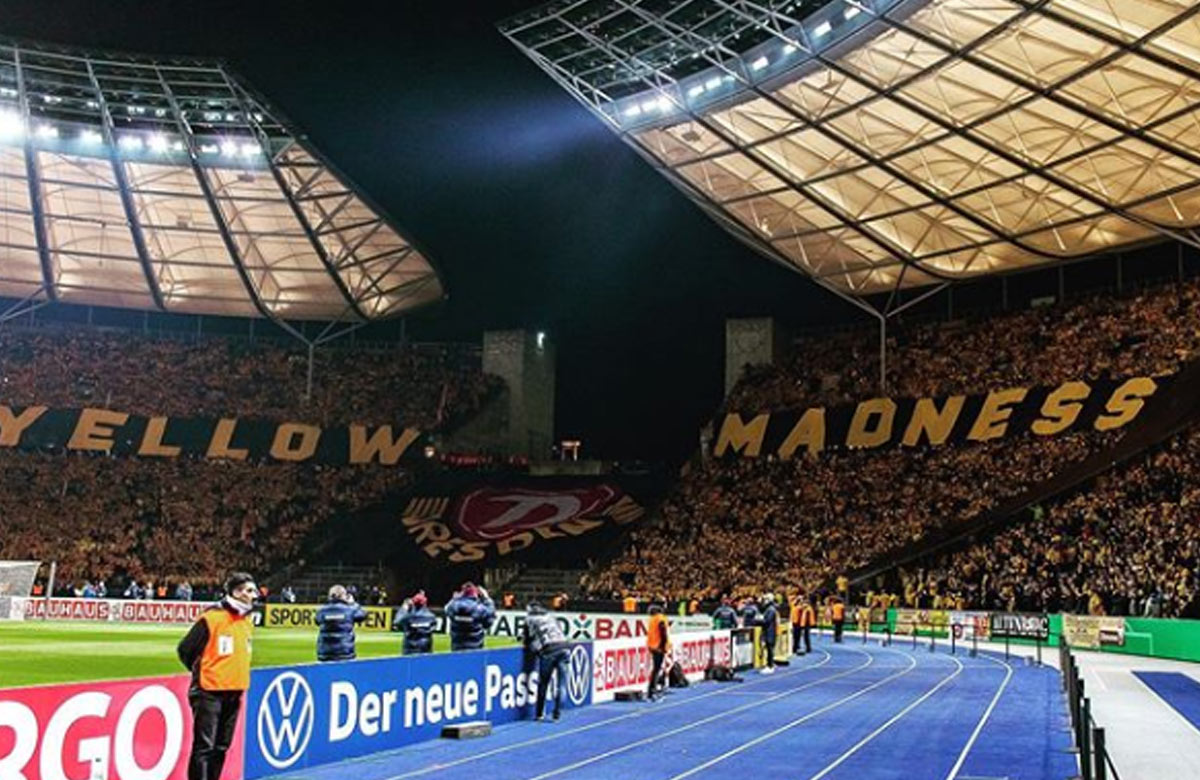 35 tisíc fanúšikov Dynama Drážďany na zápase vonku proti Herthe Berlín (VIDEO)