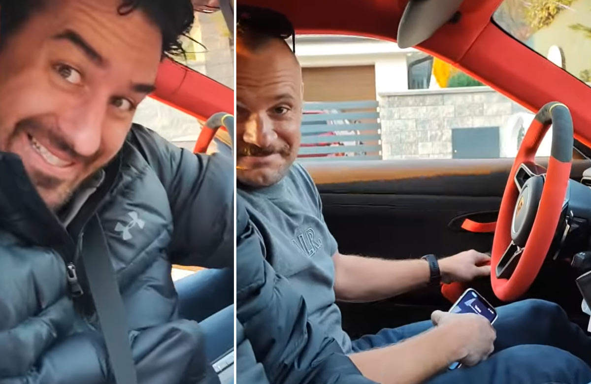 VIDEO: Boris Valábik sa snaží sadnúť do Gáboríkovho Porsche