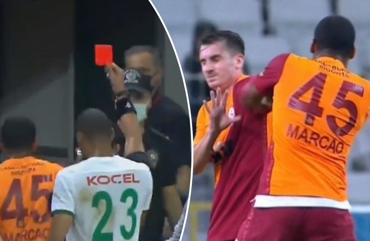 Hráč Galatasarayu napadol vlastného spoluhráča a dostal červenú kartu (VIDEO)