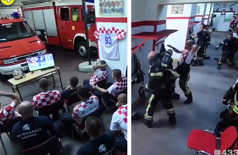 Praví hrdinovia: Reakcia chorvátskych hasičov pri penaltách s Ruskom sú hitom internetu! (VIDEO)