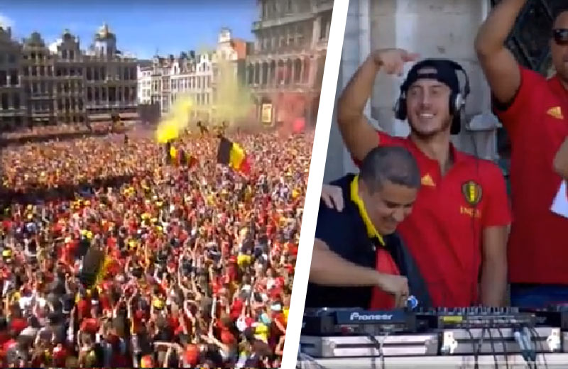 Dídžej Eden Hazard baví tisíce fanúšikov Belgicka na námestí! (VIDEO)