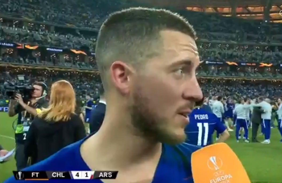 Eden Hazard po triumfe v Európskej Lige prehovoril o odchode z Chelsea (VIDEO)