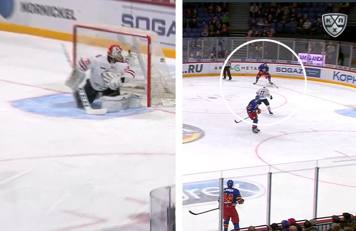 18-ročný brankár Slovana dostal v KHL od Jokeritu gól cez celé klzisko! (VIDEO)