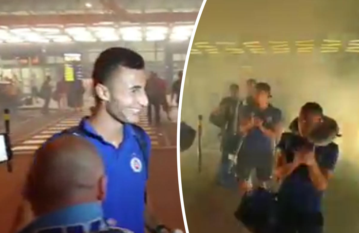 Fanúšikovia prekvapili na letisku futbalistov Slovana Bratislava (VIDEO)