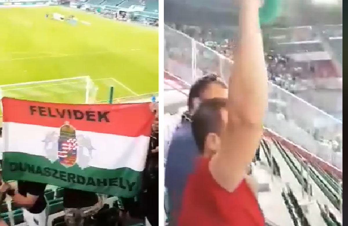 Fanúšikovia Dunajskej Stredy prišli do Viedne provokovať Slovanistov s maďarskou vlajkou! (VIDEO)