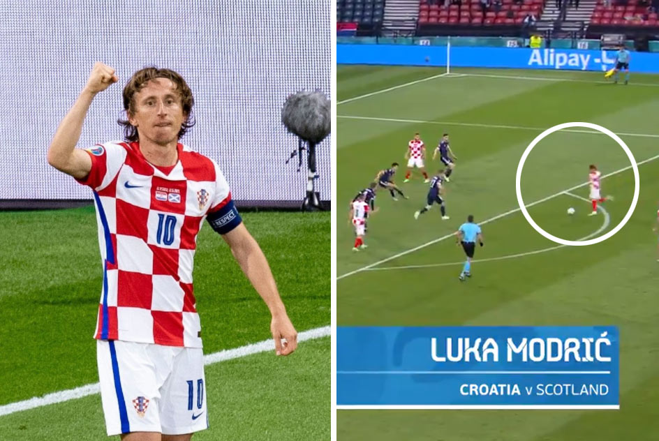 Luka Modrić a jeho parádny gól proti Škótsku (VIDEO)
