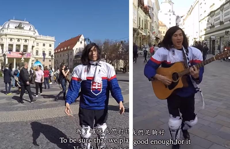 Mladý Taiwančan prespieval slovenskú hokejovú hymnu Nech Bože dá! (VIDEO)