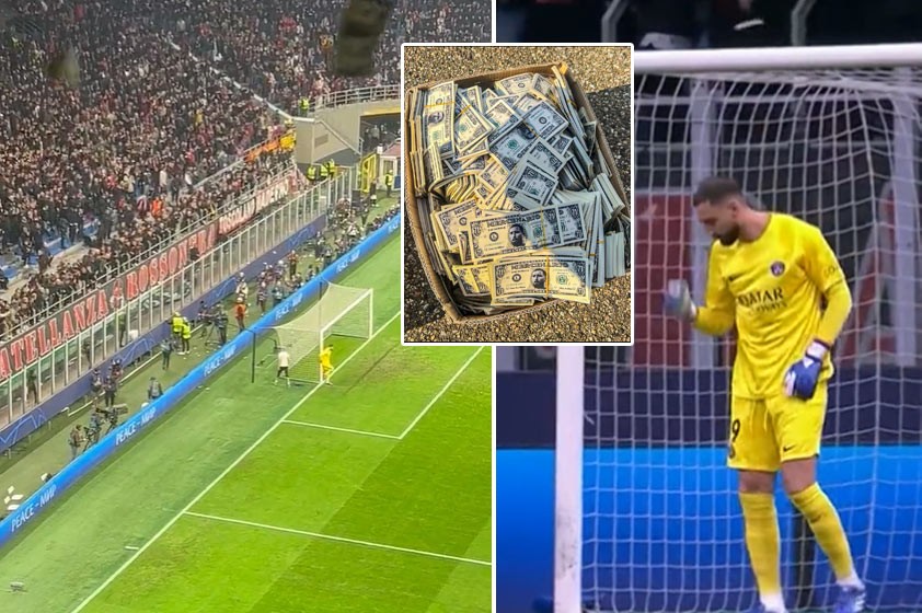 Fanúšikovia Milána zahádzali Donnarummu bankovkami. Vtipná reakcia Mbappého