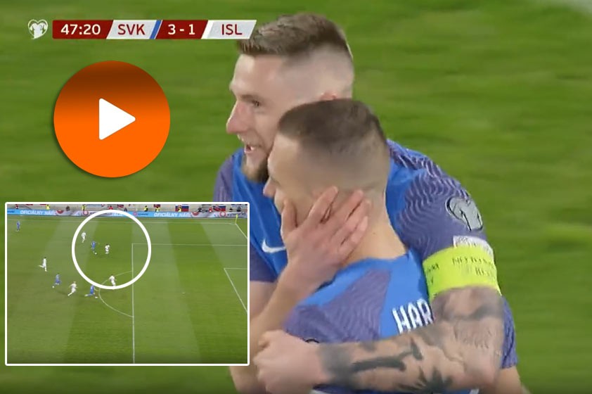 VIDEO:  Lukáš Haraslín predviedol svoje majstrovstvo. Parádny gól proti Islandu na 3:1