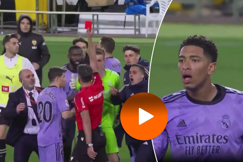 VIDEO: Šok pre Real Madrid. Rozhodca namiesto uznania gólu odpískal koniec, Bellingham vylúčený