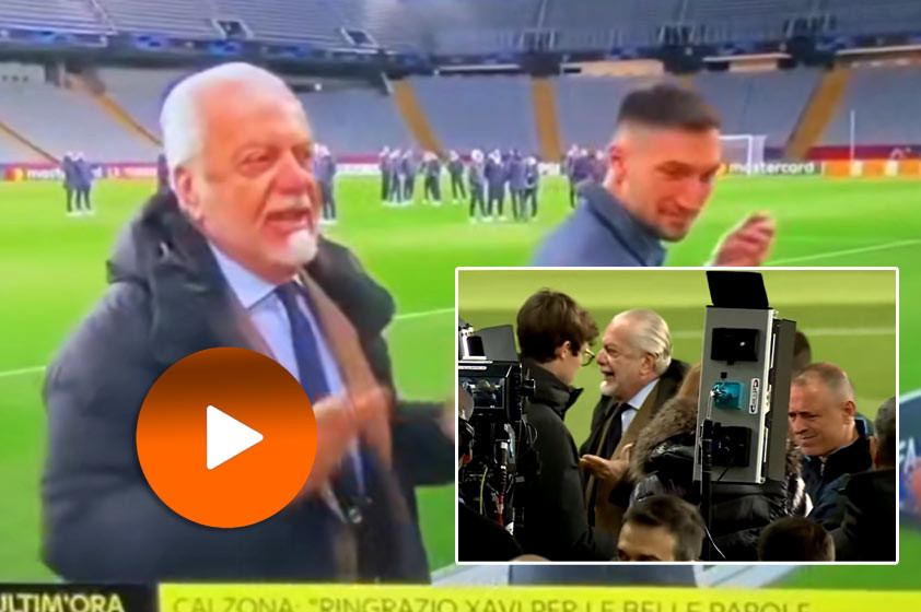 VIDEO: Majiteľ Neapola prerušil televízny rozhovor. Svojho hráča odviedol spred kamier