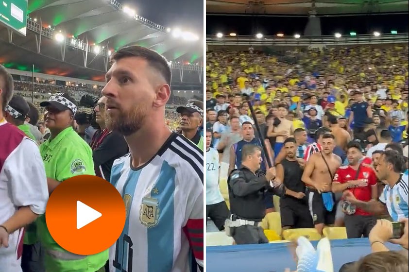 VIDEO: Brazílska polícia surovo bila fanúšikov Argentíny. Nahnevaný Messi odišiel do šatne