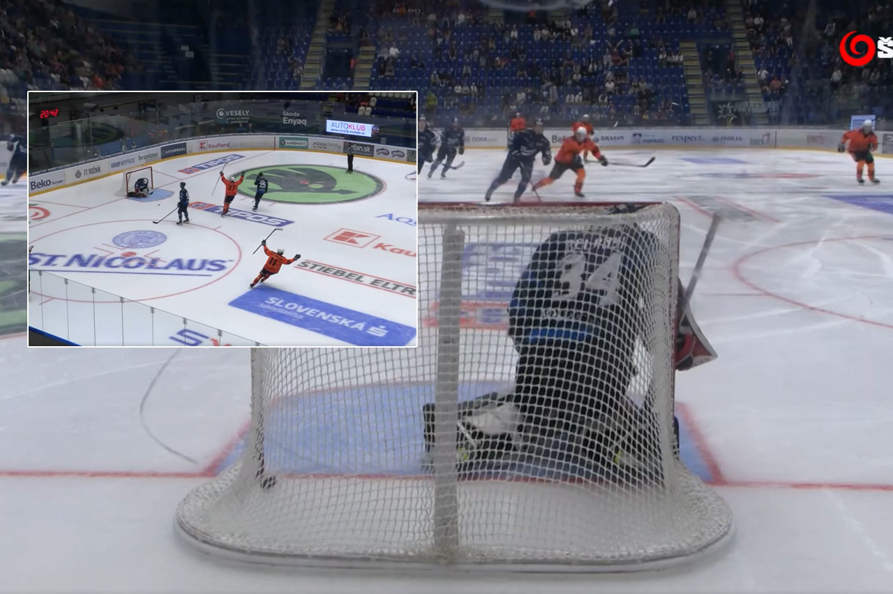 VIDEO: Kuriózny zásah na Tatranskom pohári. Martin Bodák prekvapil brankára z vlastnej tretiny