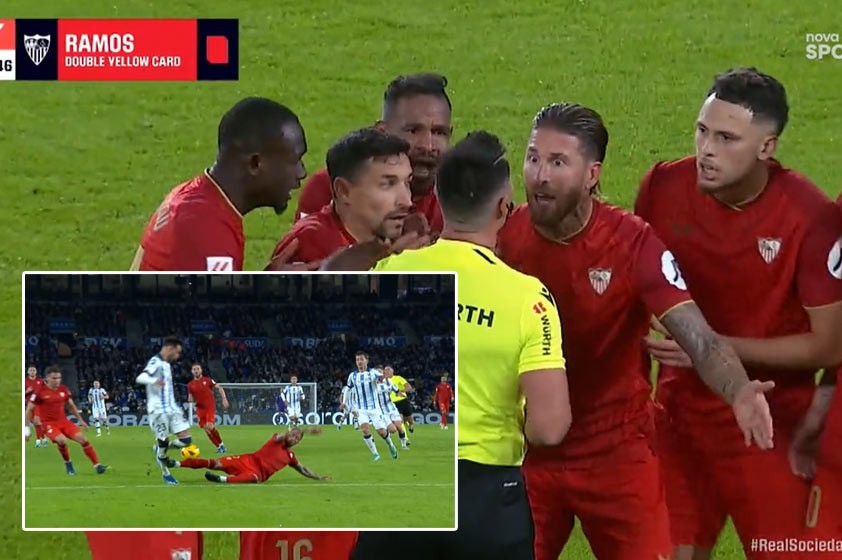 VIDEO: Sergio Ramos bol proti Realu Sociedad dvakrát vylúčený za jeden zákrok