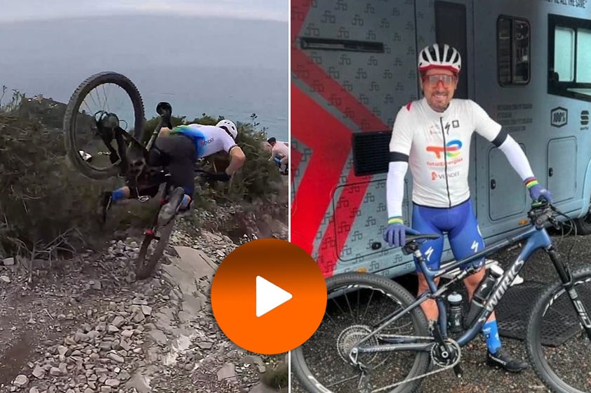 VIDEO: Peter Sagan mal hrozivý pád na tréningu horskej cyklistiky