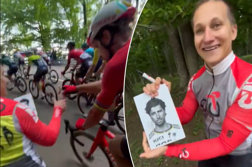 VIDEO: Sagan znovu zabáva. Okolo Maďarska sa podpísal fanúšikovi priamo počas preteku