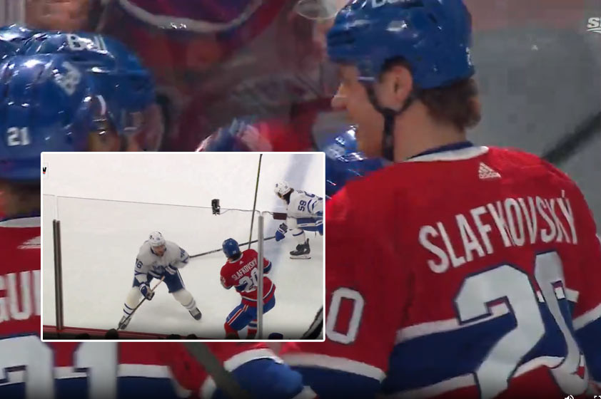 VIDEO: Skvelý výkon Slafkovského proti Torontu. Dve asistencie a tyčka v záverečnej hre bez brankára