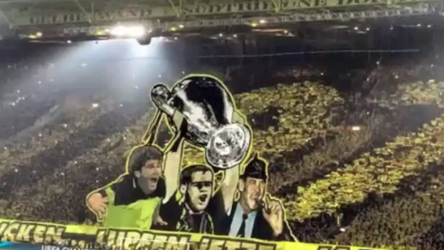 Choreo v Dortmunde pred zápasom s Juventusom
