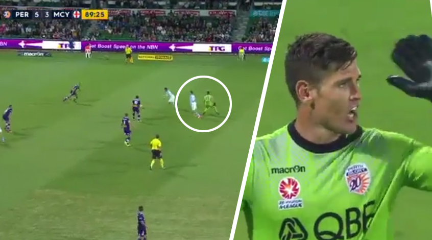 Keď brankárovi prepne a myslí si, že je Messi. Niečo podobné sa dnes odohralo v austrálskej lige! (VIDEO)