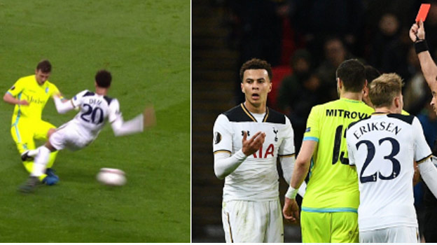 Mladík Tottenhamu Dele Alli sa asi zbláznil: Takýmto brutálnym faulom takmer dolámal nohu hráčovi Gentu! (VIDEO)