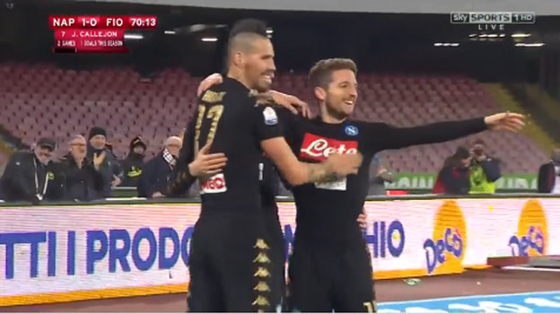 Marek Hamšík krásnou prihrávkou asistoval na rozhodujúci gól proti Fiorentine. Neapol je v semifinále talianskeho pohára! (VIDEO)