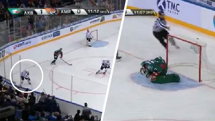 Hokejista Amuru Chabarovsk strelil proti Barsu Kazaň gól cez celé klzisko! (VIDEO)