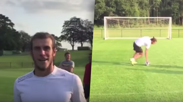 Gareth Bale si s priateľmi vyskúšal netradičné penalty (VIDEO)