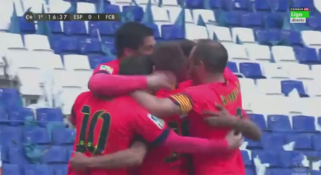Dokonalá akcia Barcelony pri góle do siete Espanyolu