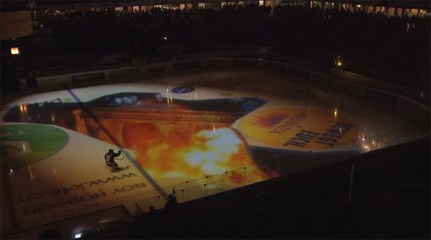Úžasná 3D projekcia na 17-tisícovom hokejovom štadióne v Berne! (VIDEO)