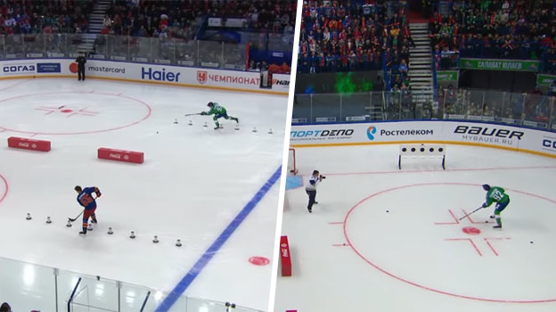 V Rusku založili novú disciplínu: V zápase hviezd KHL si hráči vyskúšali hokejový biatlon! (VIDEO)