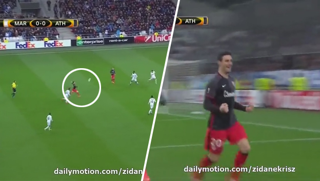 Fantastický volej futbalistu Bilbaa proti Marseille z 30-tich metrov! (VIDEO)