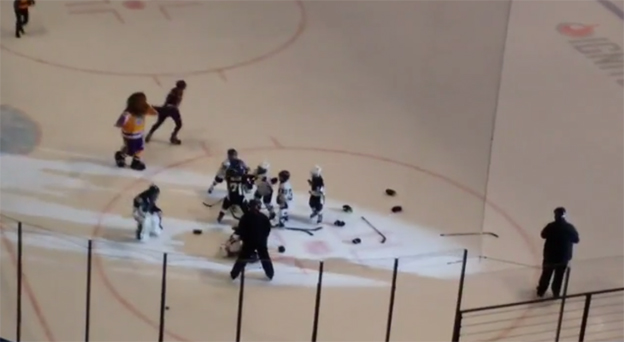 Toto vás pobaví: Malí hokejisti sa pobili počas prestávky zápasu AHL! (VIDEO)